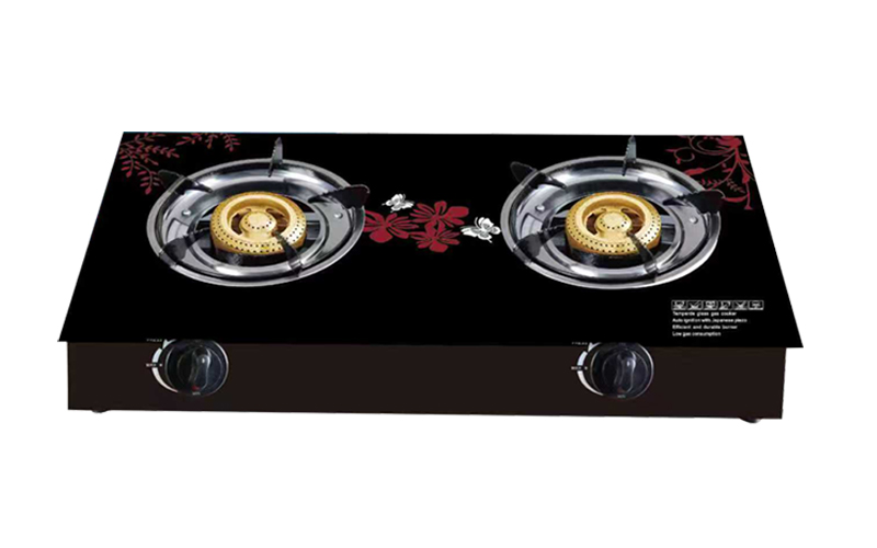 Kitchen Tempered Glass Gas Stove 2 Burner Home Appliance Tabletop Cooker